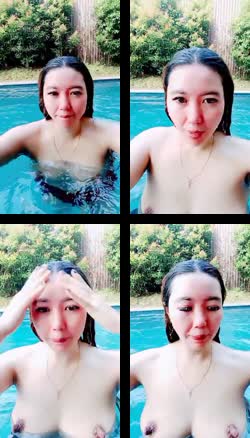 Chichie Sange di Kolam Renang